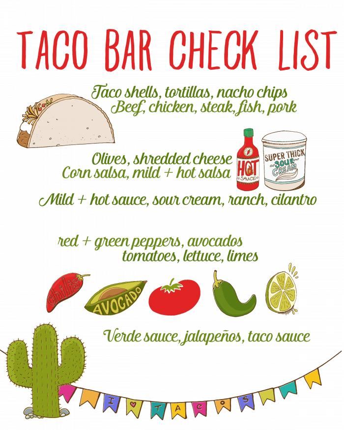Taco Bar Check List