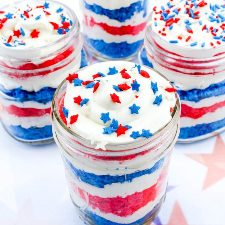 4th of July Cake in a Jar
