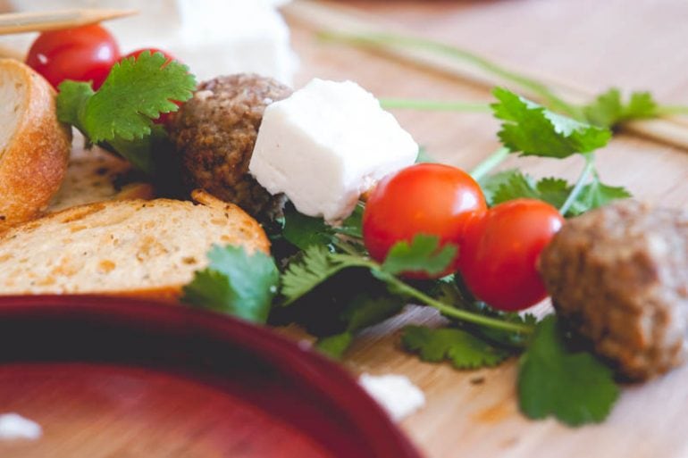 Greek Hummus Skewers
