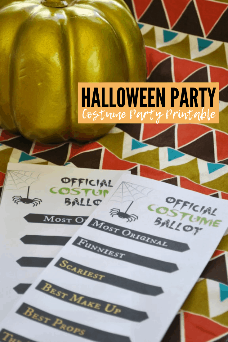 Halloween Costume Party Ballot