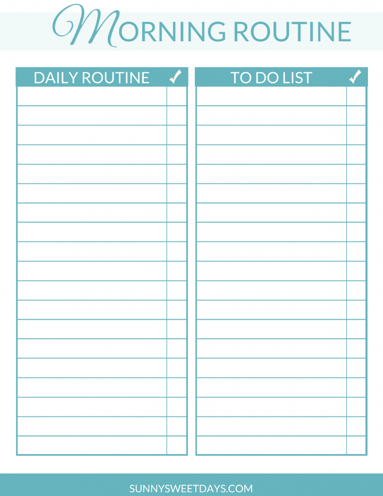 MORNING ROUTINE PRINTABLE