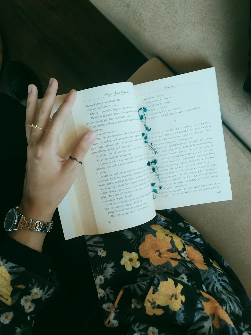 woman hand on book