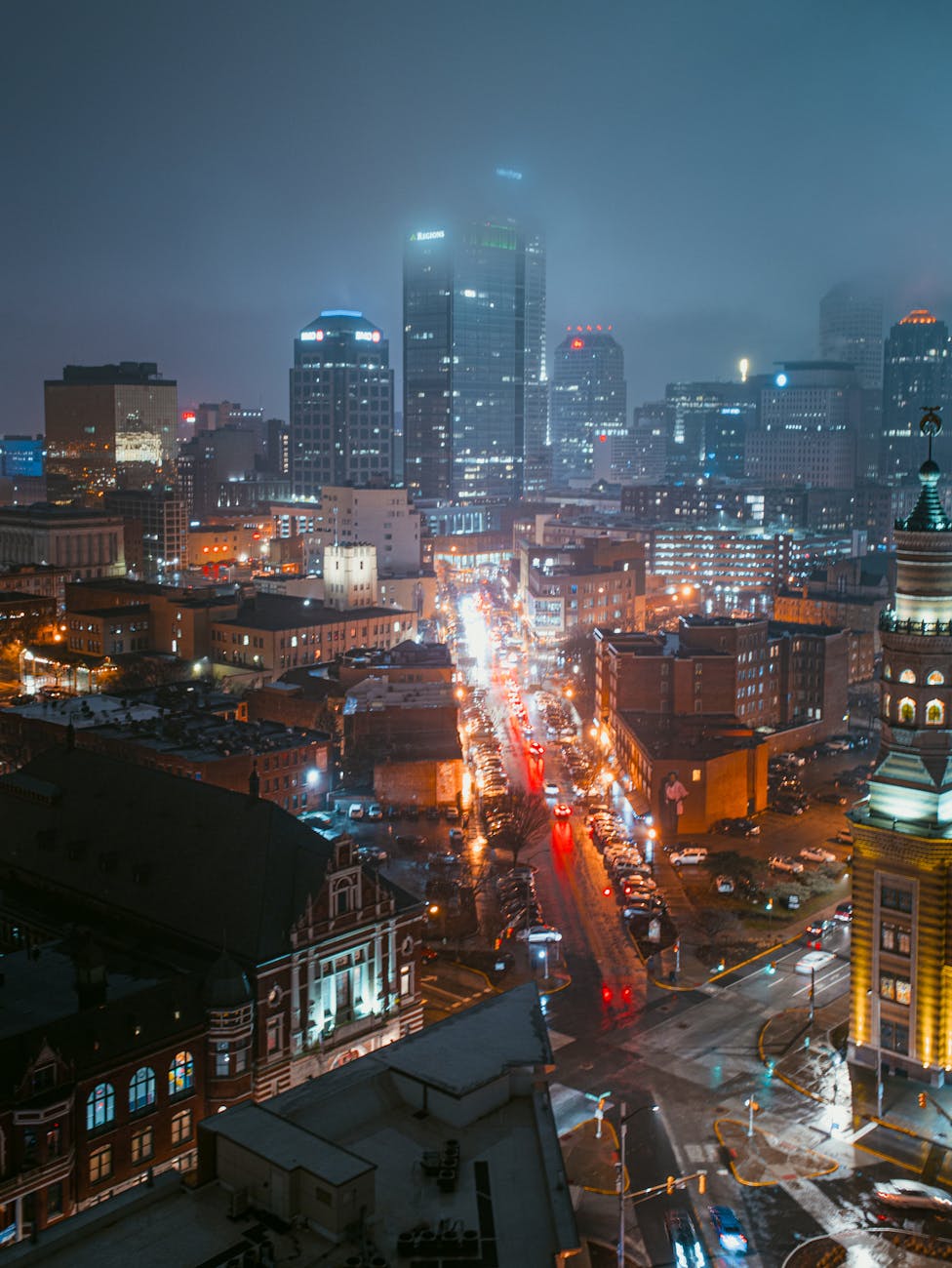 aerial photography of cityscape during nighttime