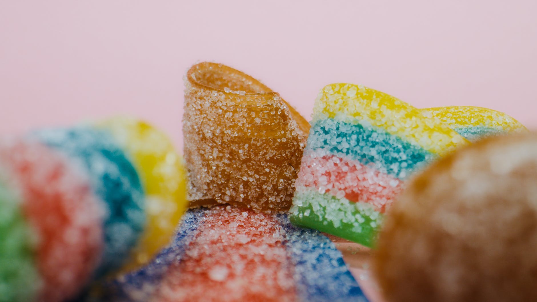 sour power candies in close up photography