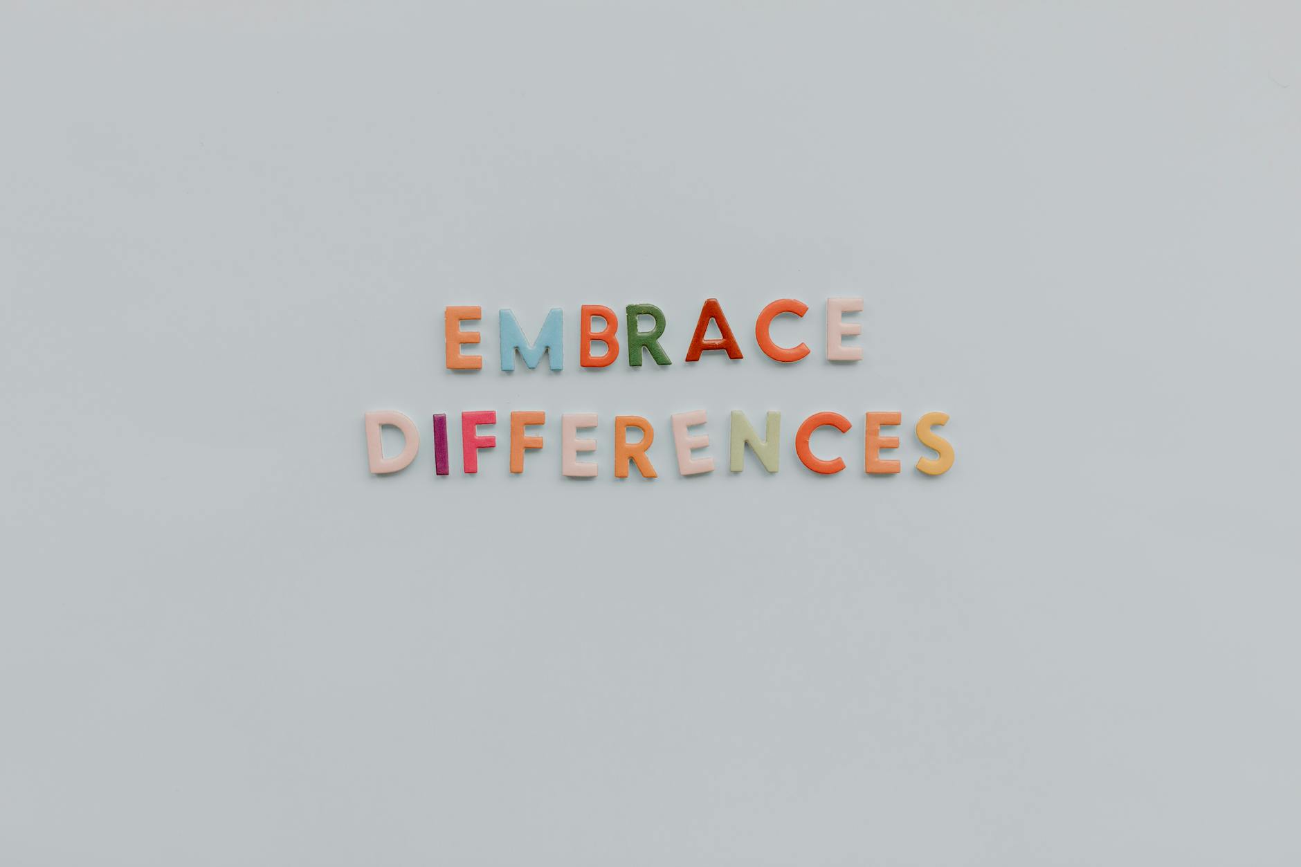 colorful letters on a surface