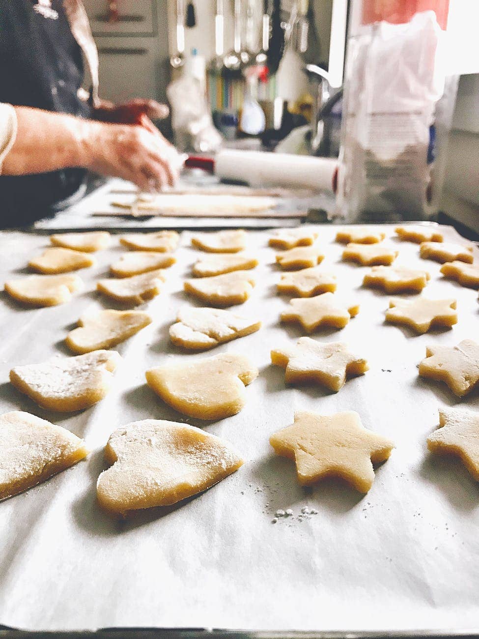 assorted shaped dough
