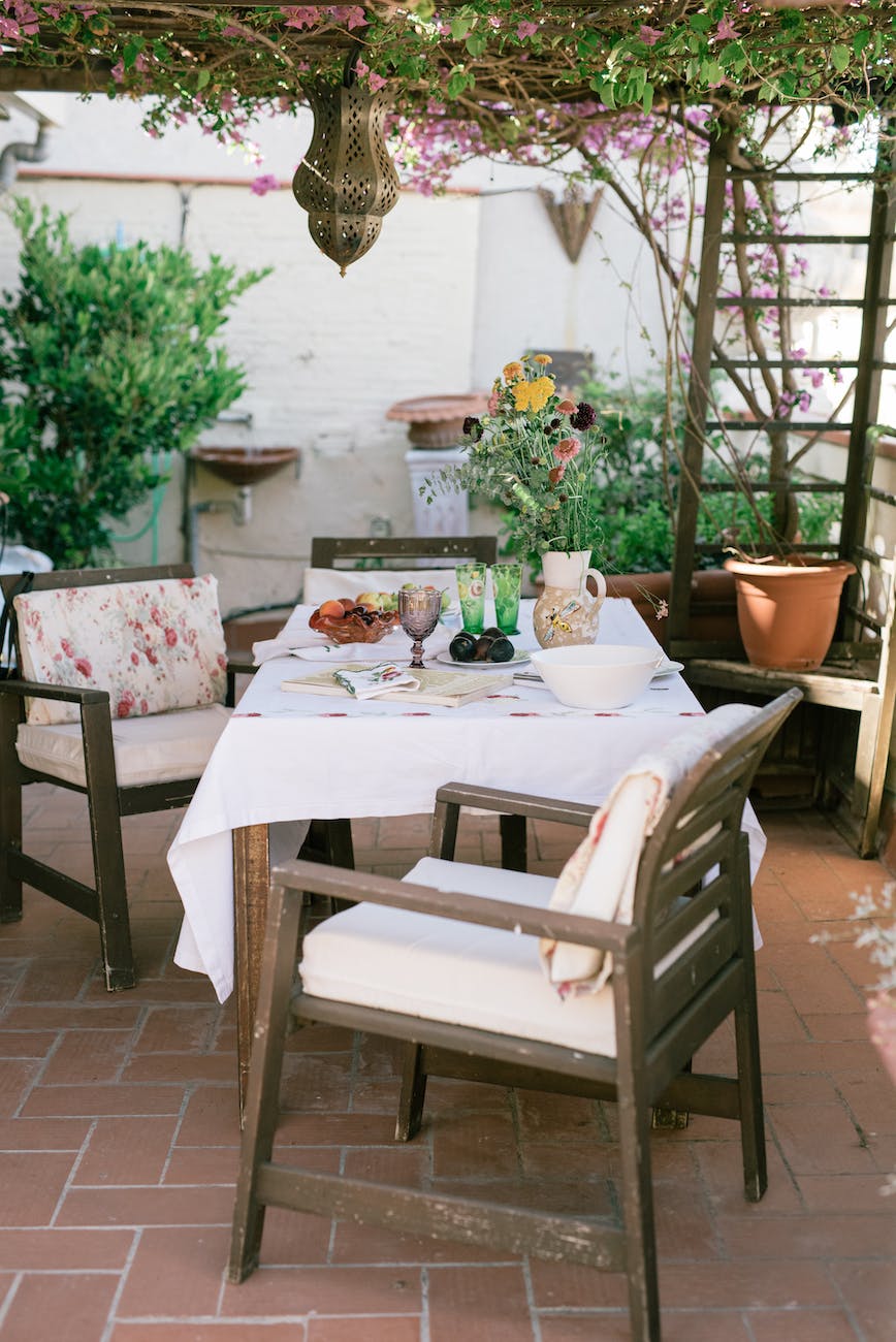 table setting in a patio