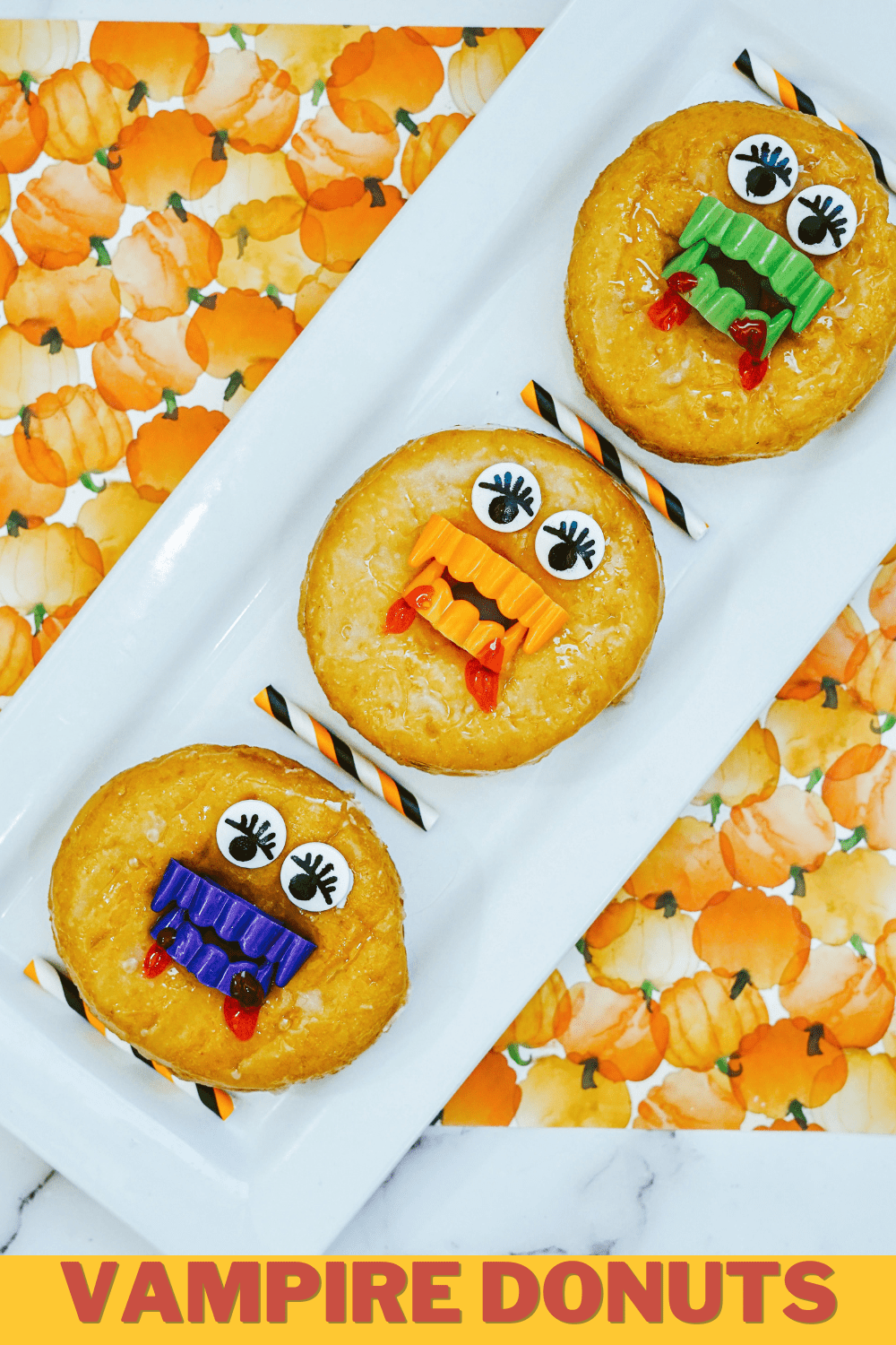 Cute Halloween Breakfast: Girly Vampire Donuts